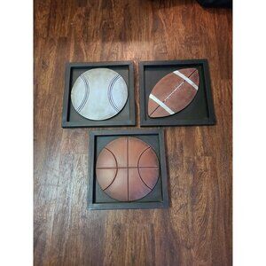Basketball Baseball Football Wall Decor Sign